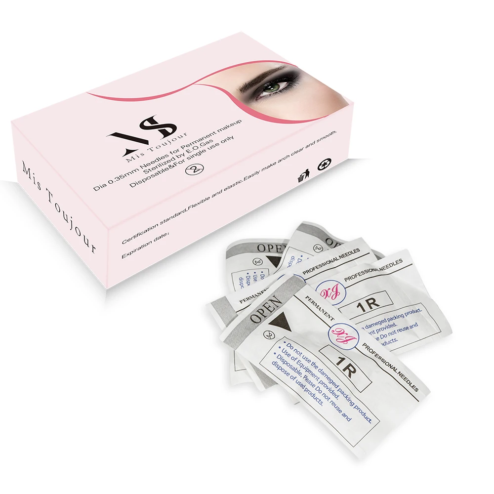 15PCS 1R Microbalding Needle Cartridges For Tattoo Dermografo Eyebrows Micropigmentation Machine Pen Permanent Makeup Supplies