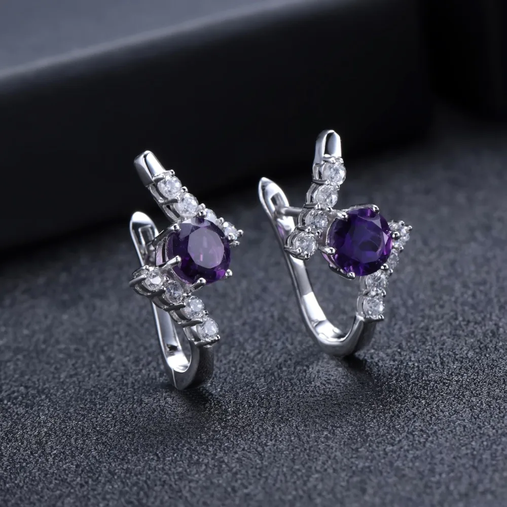Женские серьги GEM'S balter круглые серебряные 925 пробы красивые обручальные