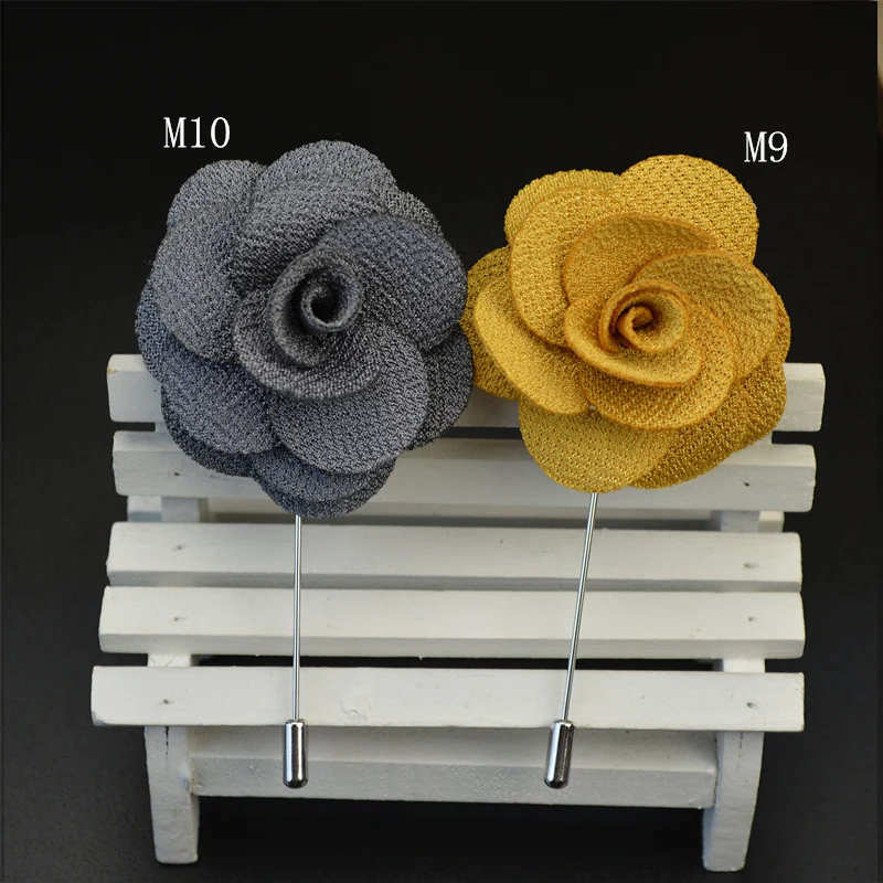 Mdiger Brand Fashion Men's Lapel Pins Brooches For Wedding Suits Boutonniere Uxedo Corsage Fabric Flower Handmade Brooch | Украшения и