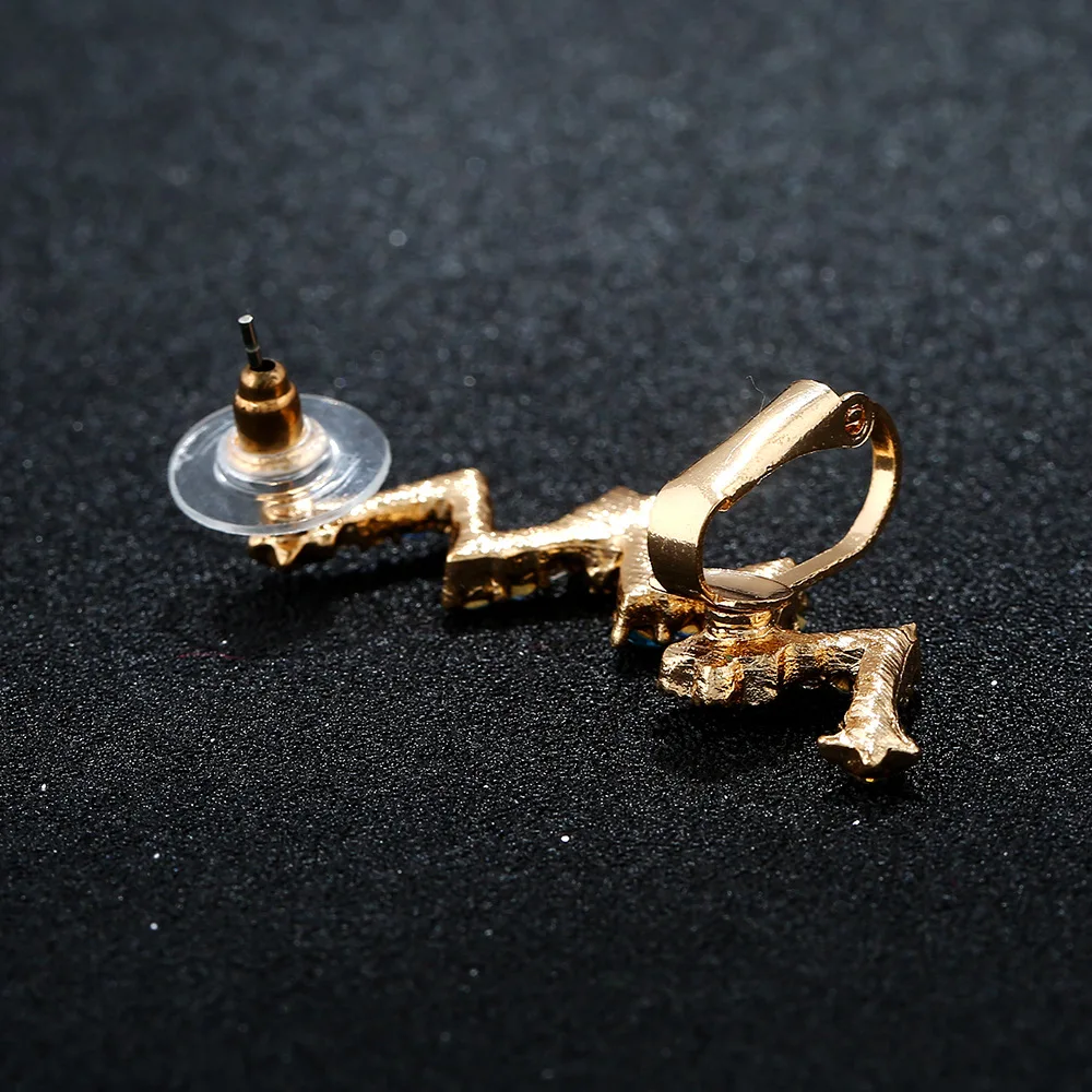 В богемном стиле женские вечерние подарок Кафф Полный Стразы заполнены синего