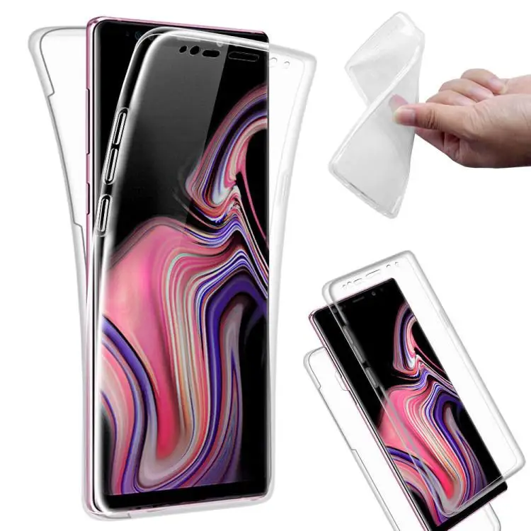 360 градусов полный корпус мягкий прозрачный чехол для телефона samsung Galaxy A50 A30 M10 A7 A6