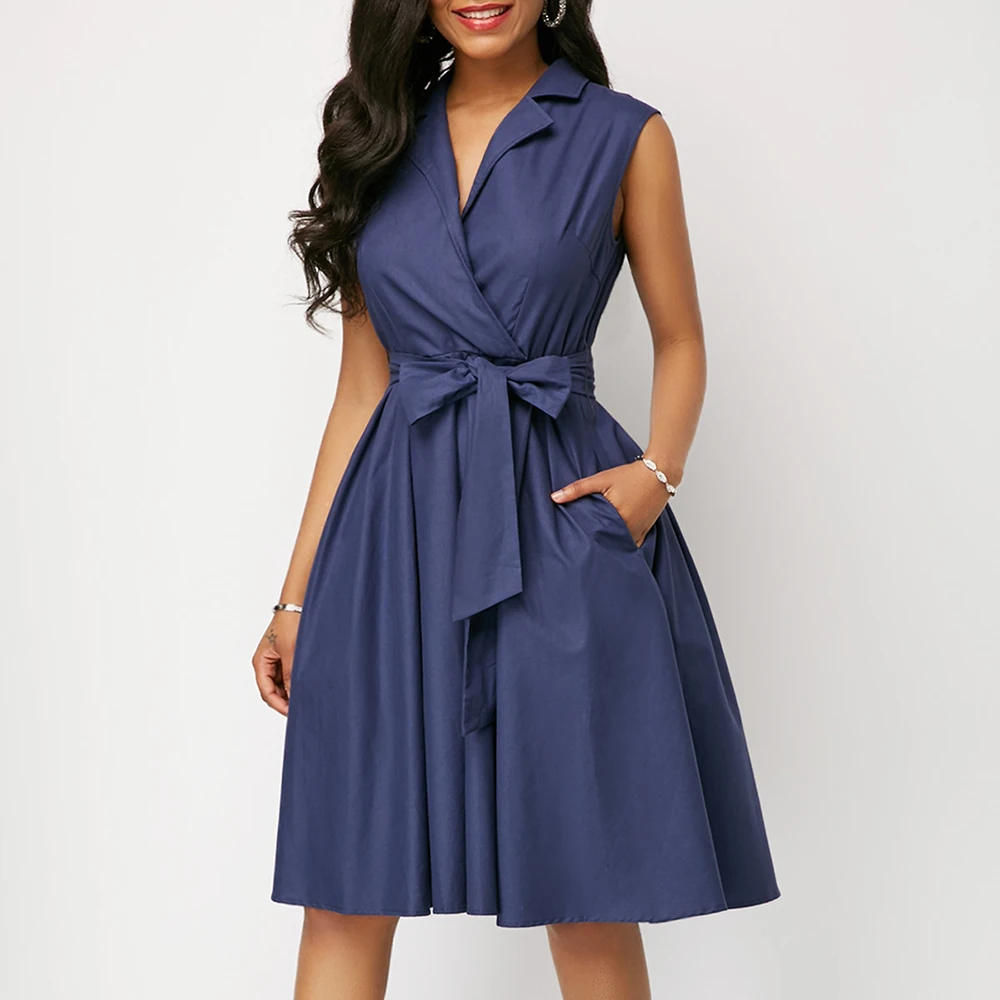 Платье женское ТРАПЕЦИЕВИДНОЕ с V-образным вырезом большого размера | Женская