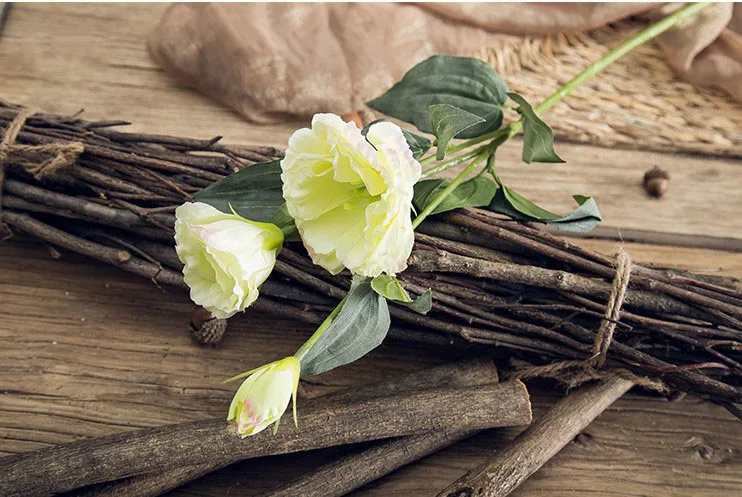 5 шт. Европейский искусственный цветок 3 головы поддельные Eustoma филиал Gradiflorus Lisianthus Слик Цветы Свадебный Домашний Декоративный букет
