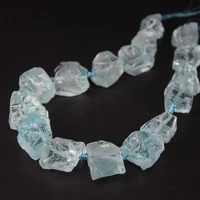 15 5strand blue crystal quartzs freeform raw nugget beadslight blue crystal pendant necklace jewelry crafts making