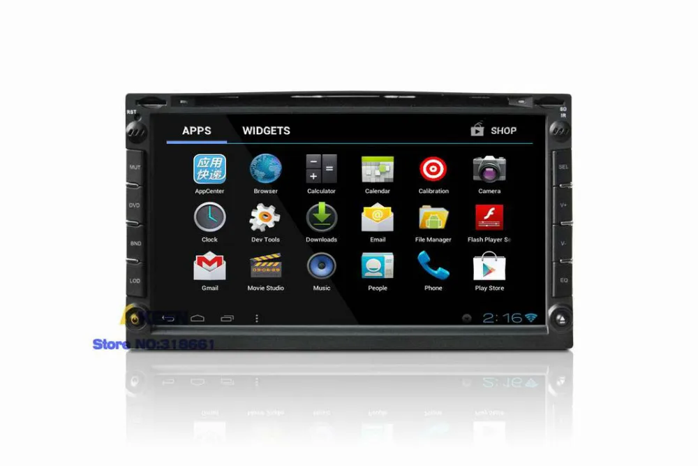 Double Din Car Radio Android 4.0 Cortex A10 1.0GHZ Nand Flash 4GB 3D UI Build-in GPS Bluetooth for Ipod FM MP3 DVD | Автомобили и