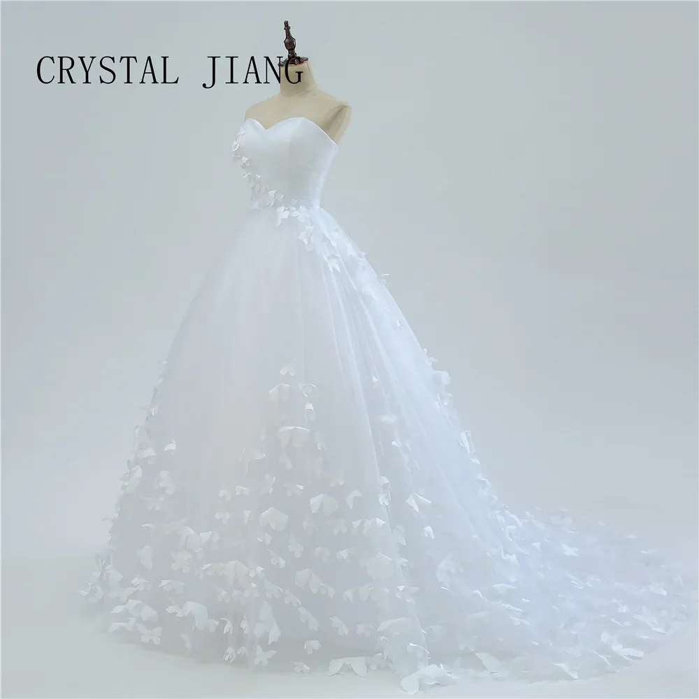 Свадебное бальное платье с кристаллами JIANG Vestido De Noiva 3D бабочкой милое красивое