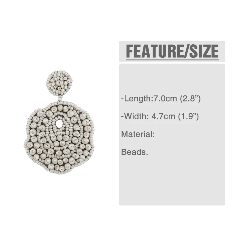 Модные большие сексуальные красные серьги женские богемные бисерные ручной