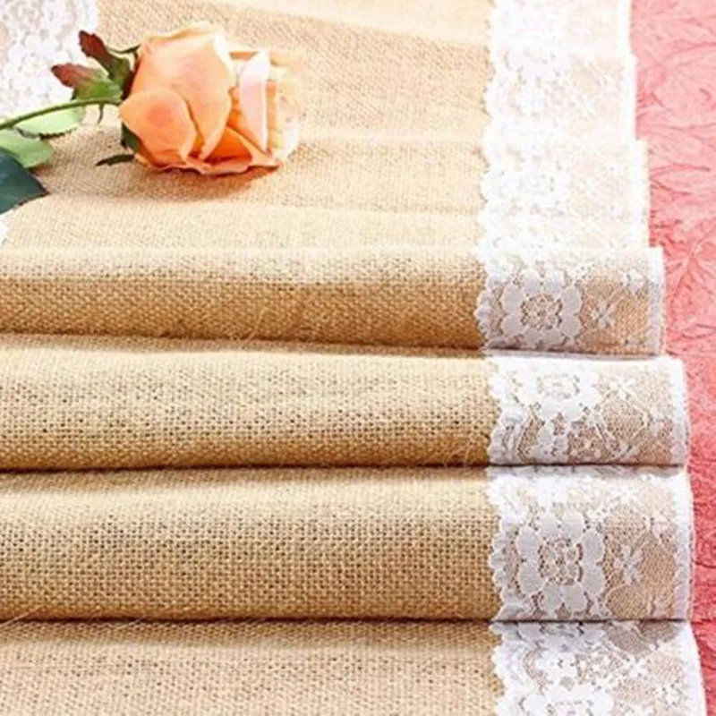 30 x 245 cm Горячая Распродажа 30 см* 275 см винтажное белое рождественское кружево джутовая настольная дорожка Hessian из мешковины вечерние принадлежности Свадебные украшения 2AA8208 - Цвет: 30 x 245 cm