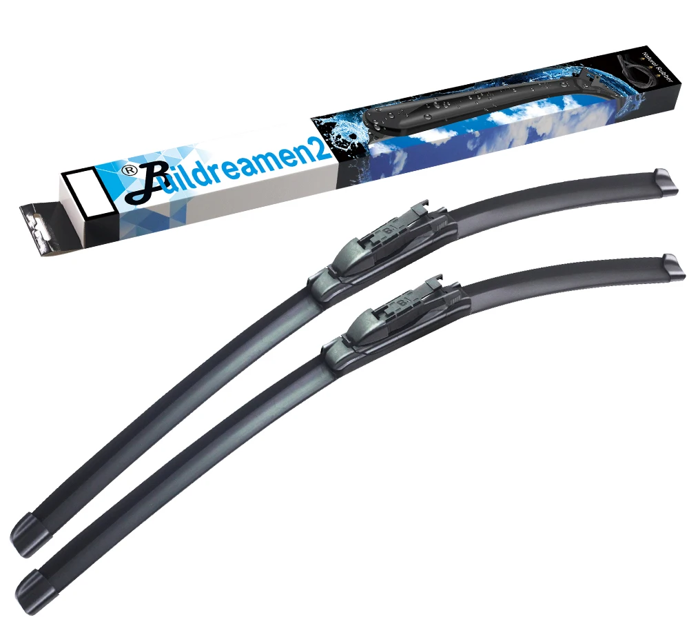 Buildreamen2 2 Pieces Car Accessories Wiper Blade Front Windscreen Rubber Wiper For Cadillac STS Fit Pinch Tab Arms 2004-2011