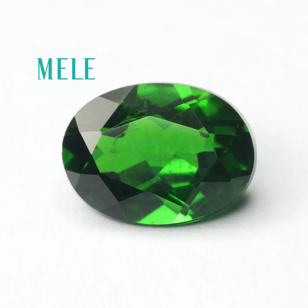 

Excellent natural chrome diopside gem for jewelry making,6X8mm round cut 1.3ct DIY loose gemstones with high quality