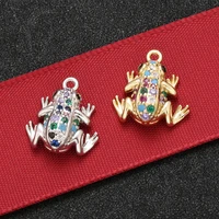 zhukou 13 5x15mm exquisite crystal brass frog pendant for diy women bracelet necklace jewelry accessories modelvd510
