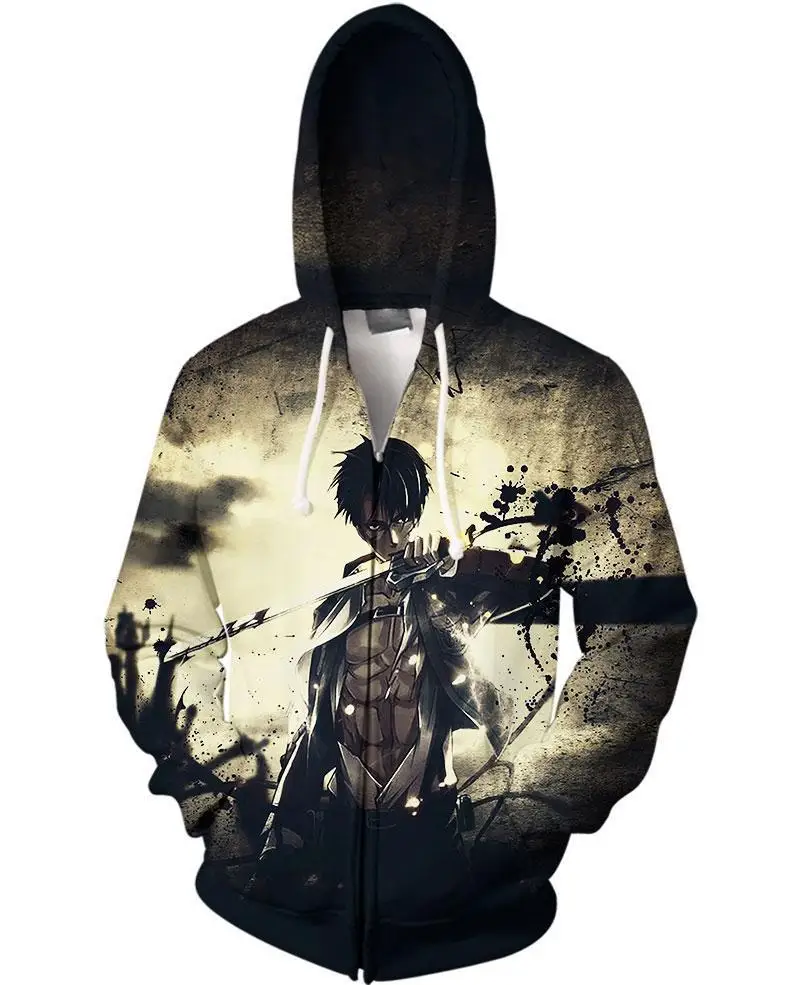 Anime Attack on Titan Jakcet Men Sweatshirts Characters Boys 3D Print Hoodies Giant Jackets Men/Women Casual Tops Coat | Мужская одежда