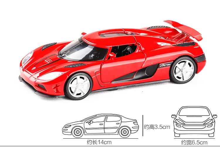 1:32 Koenigsegg AGERA модель автомобиля из сплава спортивный автомобиль с выдвижной задний светильник звук для детей игрушка