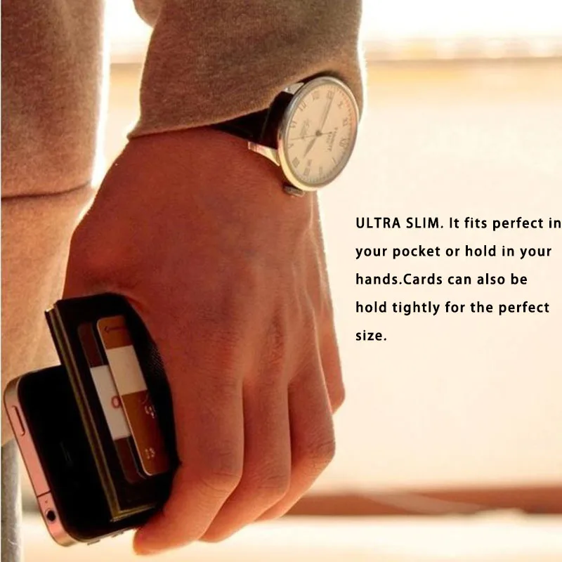 

KUDIAN BEAR Minimalist Men Wallet Rfid Slim Card Organizer Purse Magic carteras Minimalista BID222 PM49