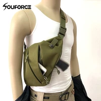tactical storage gun bag holster left right shoulder bag anti theft bag multifunctional concealed chest bag for hunting