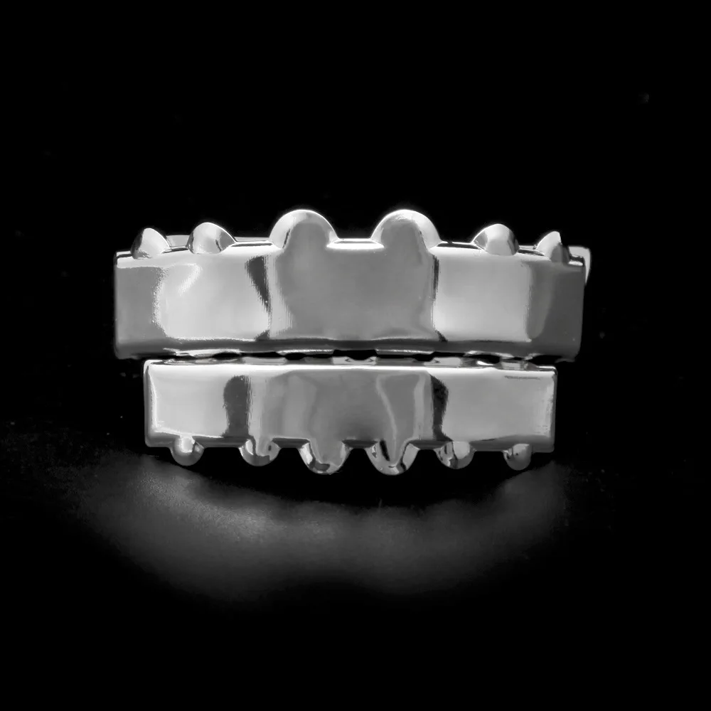 В Стиле Хип хоп ЗУБЫ Grillz Gold цвет верхней и нижней неравномерность зубные Насадки