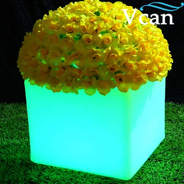 LED Glowing Flashing 16colours change battery charge waterproof ip68 RGB Light Flower Pot to house garden VC-F3838