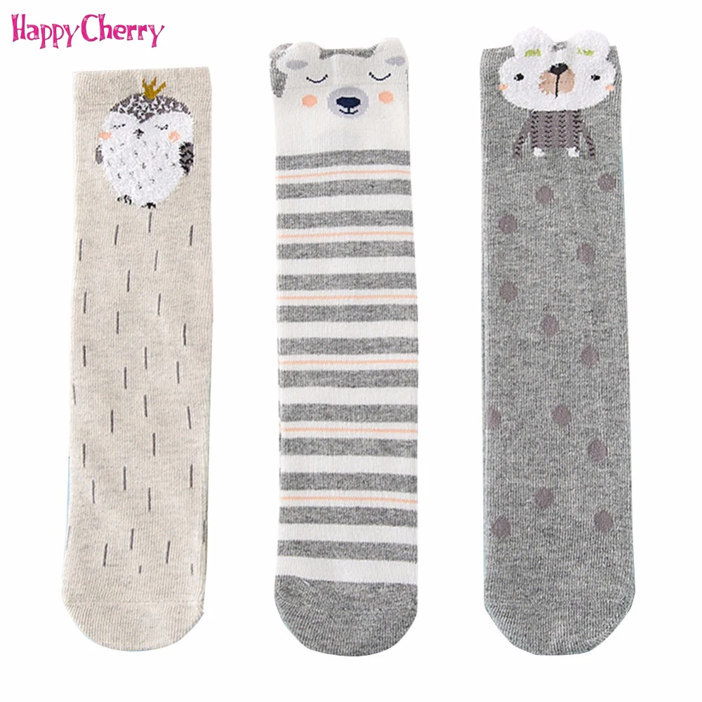 3 шт./лот носки для новорожденных малышей длиной до колена маленького