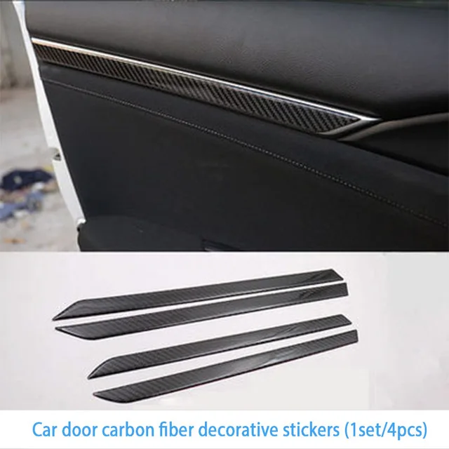 Автомобильные 3D наклейки из углеродного волокна для Honda Civic 2018 2019 2016 2017 10