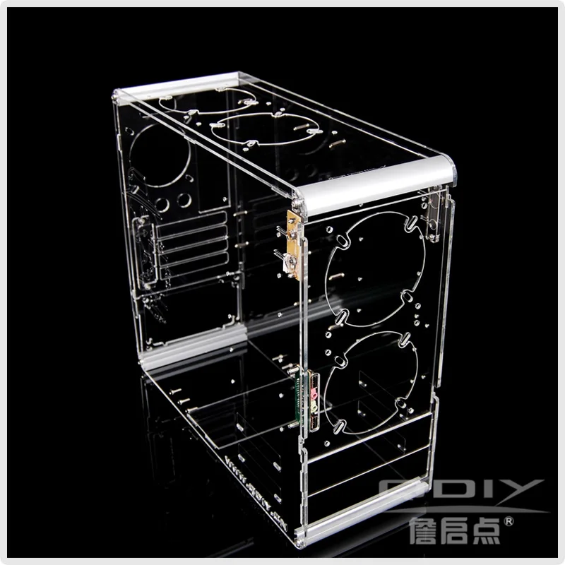 QDIY PC-A006M вертикальный чистый прозрачный акриловый персональный ПК чехол для компьютера