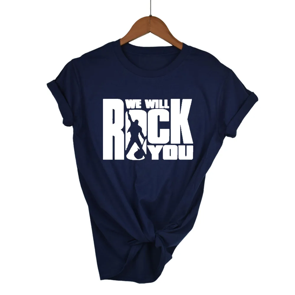We Will Rock You Женская Футболка Летний стиль королева рок группа футболка короткий