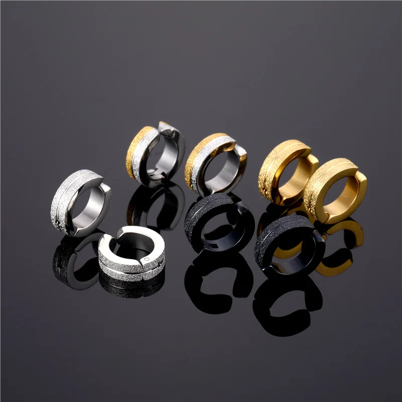 Новые модные 4 вида цветов серьги Клипсы из нержавеющей стали в стиле панк без