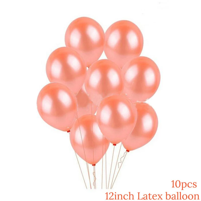 10pcs latex Свадебные вечерние воздушные шары из фольги, розовое золото, вечерние одноразовые столовые приборы, набор для девичника, вечерние украшения, воздушный шарик - Цвет: 10pcs latex