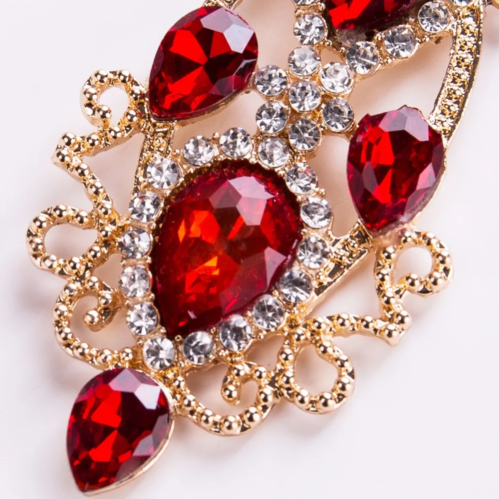 Luxury Gorgeous Blue Crystal Stone Cross Pendant Earrings for Women Baroque Fashion Drops Dangle Big Earring Jewelry Украшения и
