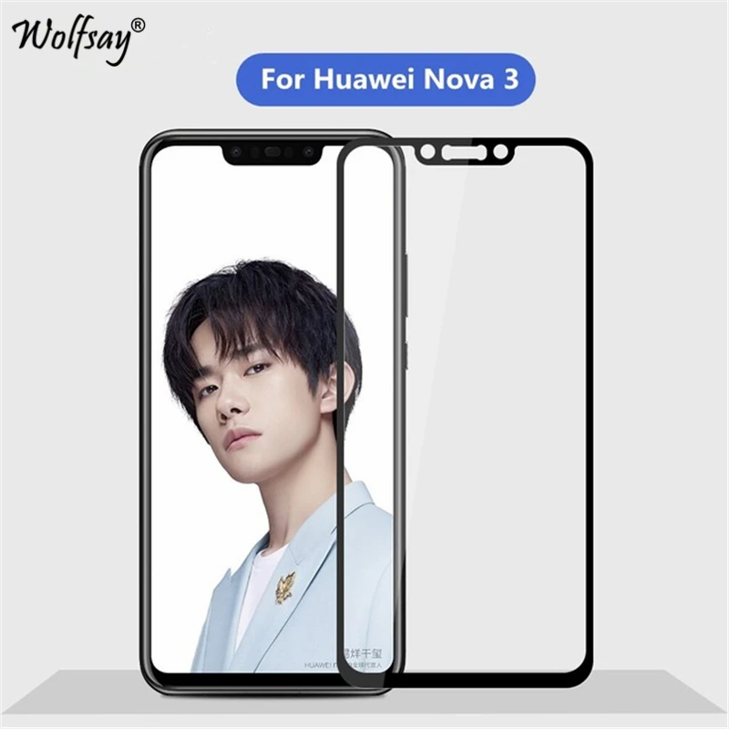 Закаленное стекло для Huawei Nova 3 Защита экрана полное покрытие клейкое Защитное Nova3