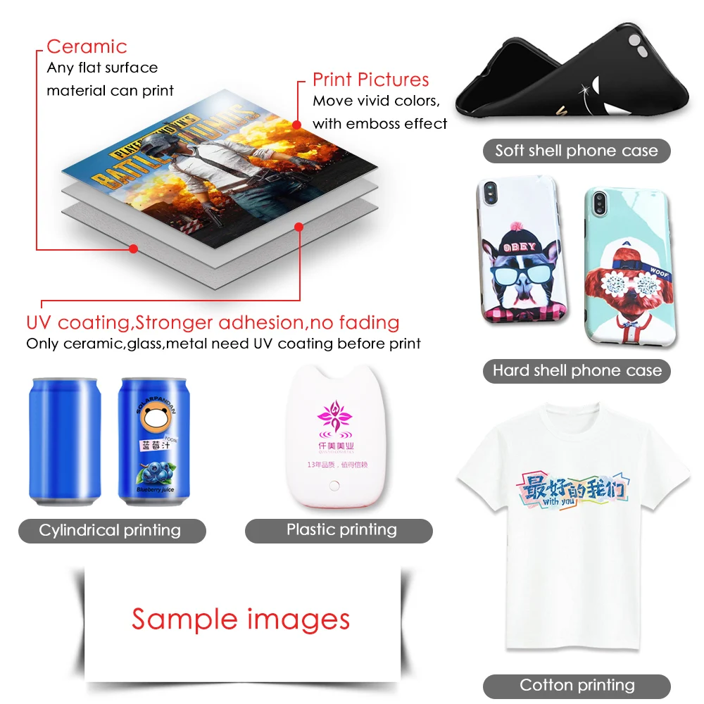 2018 high speed automatic 6060 UV flatbed printer can print 60*60cm size 2 printhead for phone case pen glass T-shirt wood metal