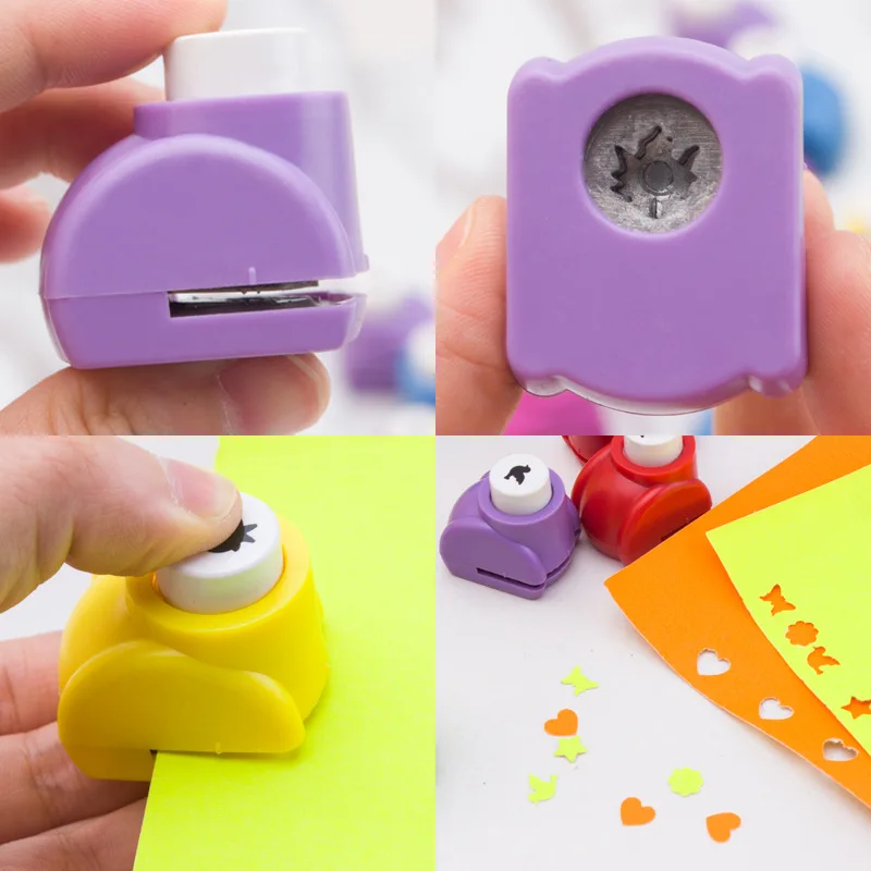 1pc Mini Scrapbook Punches Handmade Cutter Kid Hole Punch Printing Paper Hand Shaper Tags Cards Craft DIY Tool | Канцтовары для