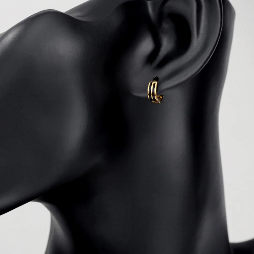 Эмалированные Серьги-клипсы Neoglory милый золотой цвет геометрический дизайн