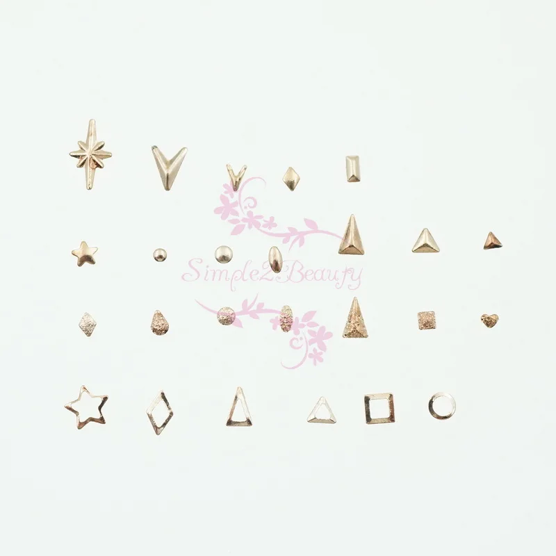 100 шт./лот заклепки гвоздики в стиле панк цвета розового золота металлические 3D