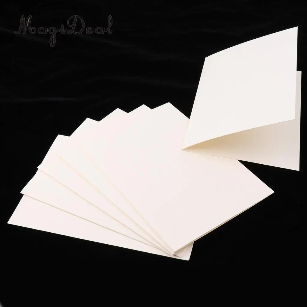Beige 6x крафт-бумага сложенные карты Свадьба Спасибо DIY пустые Пригласительные открытки поздравительные открытки розовый белый - Цвет: Beige