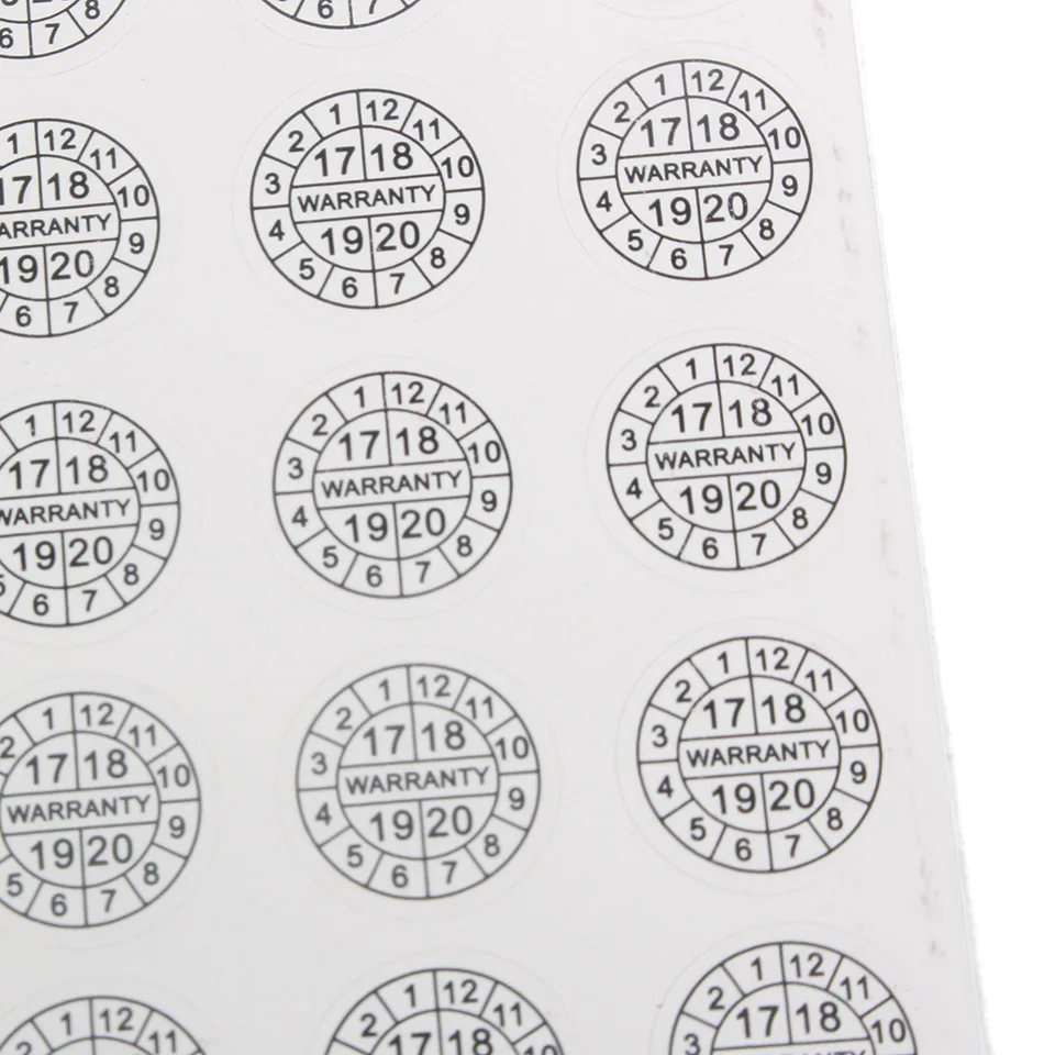 Антифальшивая наклейка срок гарантии хрупкая бумажная 10 мм круглая черная или