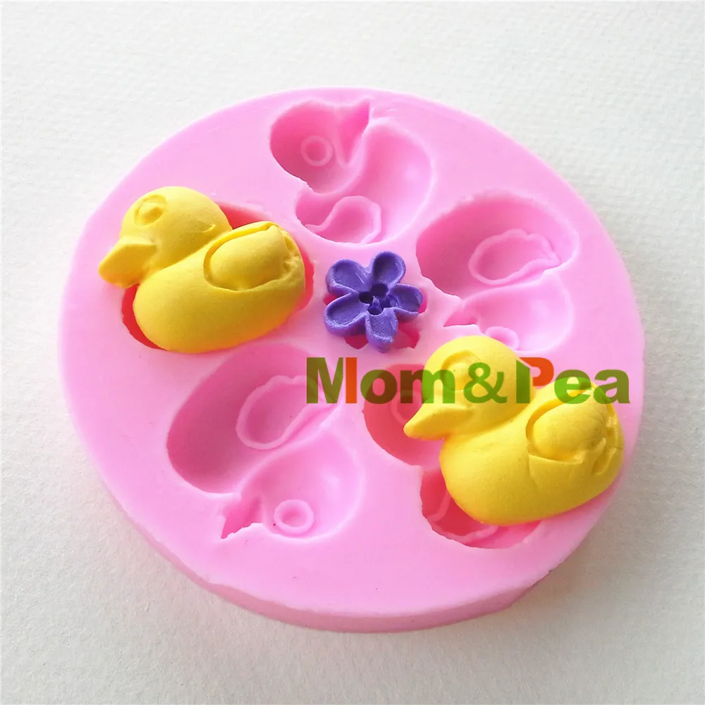 0973 Бесплатная доставка силиконовая форма Mom & Pea в форме маленькой утки украшение
