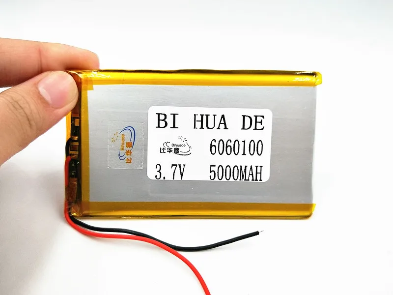 3.7V 5000mAh 6060100 Polymer Lithium LiPo Rechargeable Battery For MP4 GPS PSP DVD PAD e-book tablet pc power bank Laptop mobile |