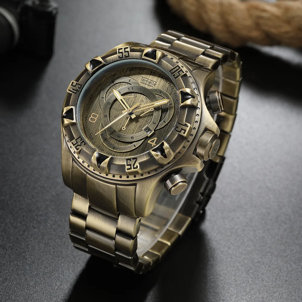 2019 мужские часы лучший бренд класса люкс винтажные из нержавеющей стали