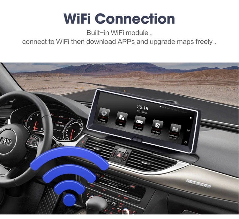 8 дюймов 4G Android двойной объектив Автомобильный видеорегистратор gps навигатор ADAS Full HD 1080P тире камера Авто Видео ips регистратор навигация рекордер