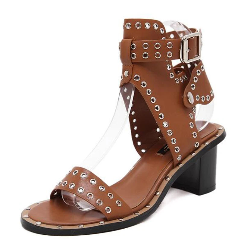 2017 красивые женские ушко заклепки с ремешками на лодыжках толстом среднем