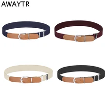 AWAYTR – ceinture élastique en toile pour enfants, en alliage, boucle ardillon, extensible, pour garçons et filles, bretelles réglables