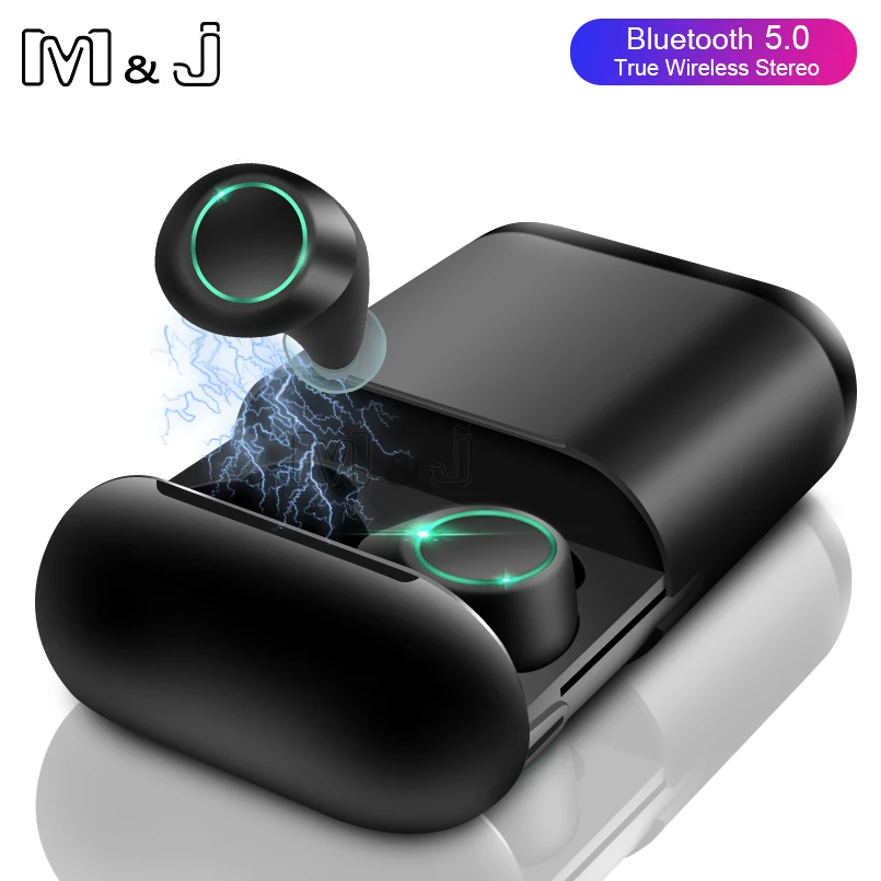 Наушники M & J Bluetooth 5 0 настоящие беспроводные наушники TWS спортивные