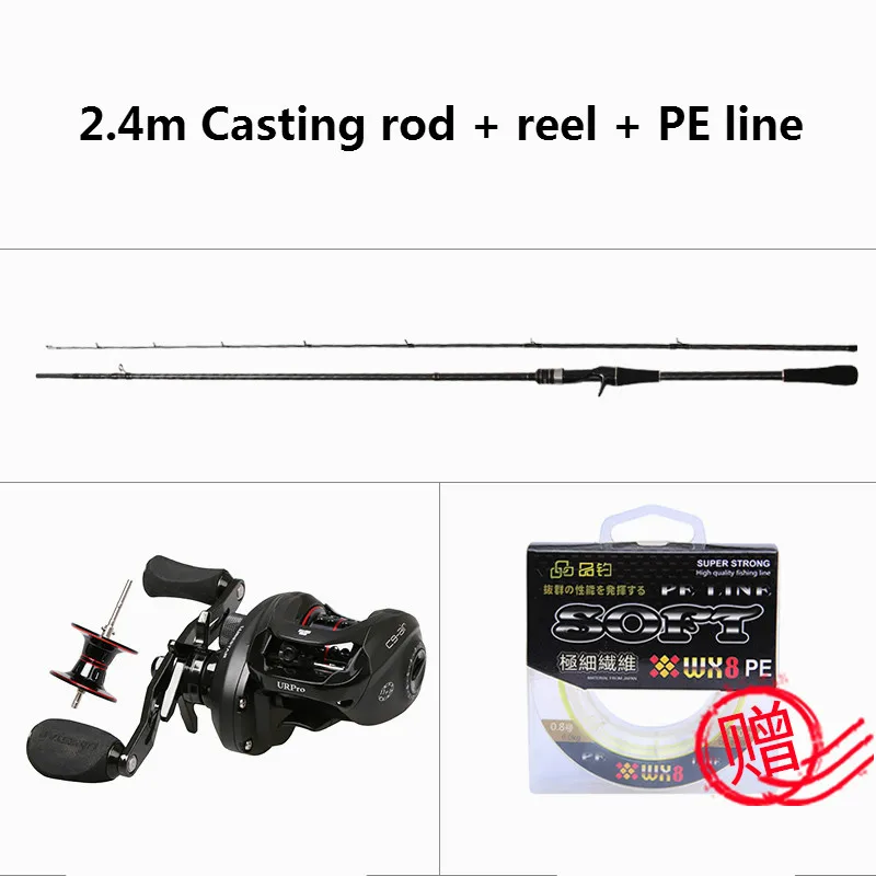 Светло-серый Высокое качество 2,4/2,58 м m/MH Pesca, регулируемые комплекты для рыбалки с морским полюсом, Высокоуглеродистый светильник, спиннинговое литье, Удочка с рыболовной катушкой - Цвет: Светло-серый