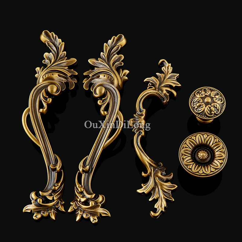 Высокое качество 10 шт. латунная Мебельная ручка Европейский антикварный ящик