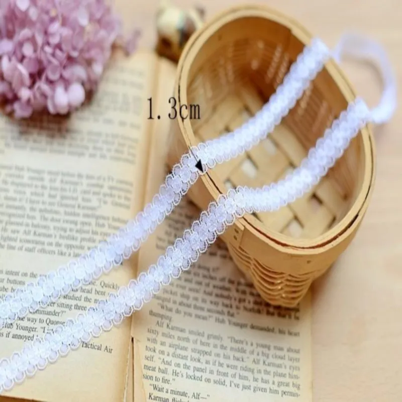 

High-quality Bleached smooth polyester lace DIY lace accessories 1.3cm lace material necklace hot sale