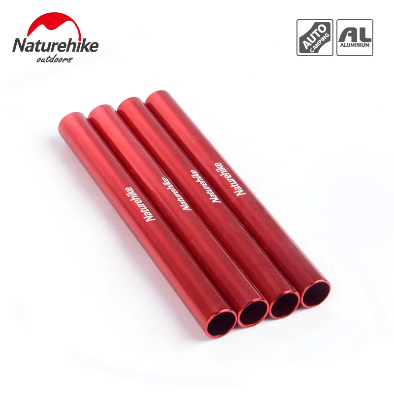 

NatureHike 4PCS Red Aluminum Alloy Tent Pole Repair Tube Single Rod Mending Pipe Suitable Tent Accessories For Outdoor Camping