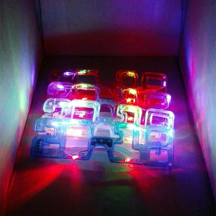 

300pcs Number 2018 Shaped LED Blinking Flashing Eye Glasses Glowing Eyewear Dance Toys Christmas Glow Party Supplies wen4830