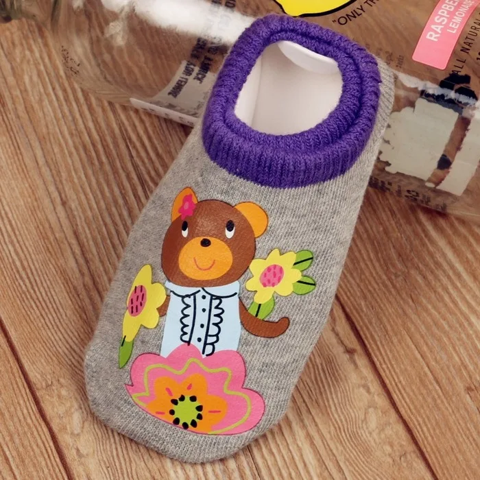 Хлопковые носки для девочек и мальчиков резиновые противоскользящие тапочки