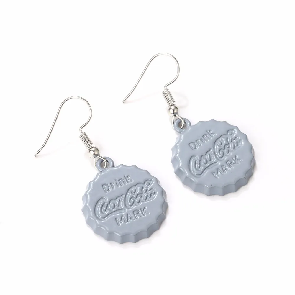 Gereit милые coca cola Висячие серьги корейский Круглый Значки кокер Кепки Шестерни