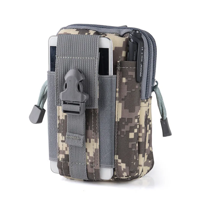 ACU Pixels Военная поясная Сумка Molle Camo, водонепроницаемая нейлоновая многофункциональная Повседневная Мужская поясная сумка, Мужская маленькая сумка, мобильный чехол для телефона - Цвет: ACU Pixels